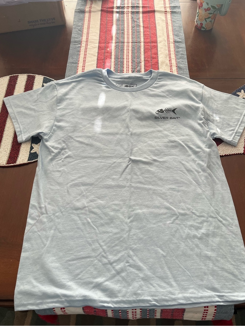 Men's Short Sleeve Fishing T-Shirt - Light Blue